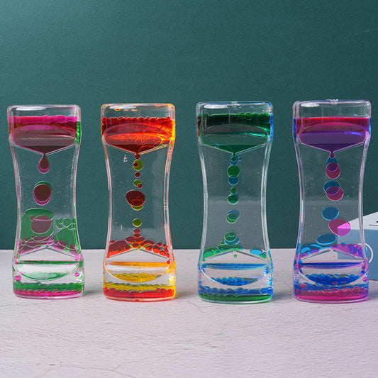 Dual Color Liquid Acrylic Hourglass Timer Decor