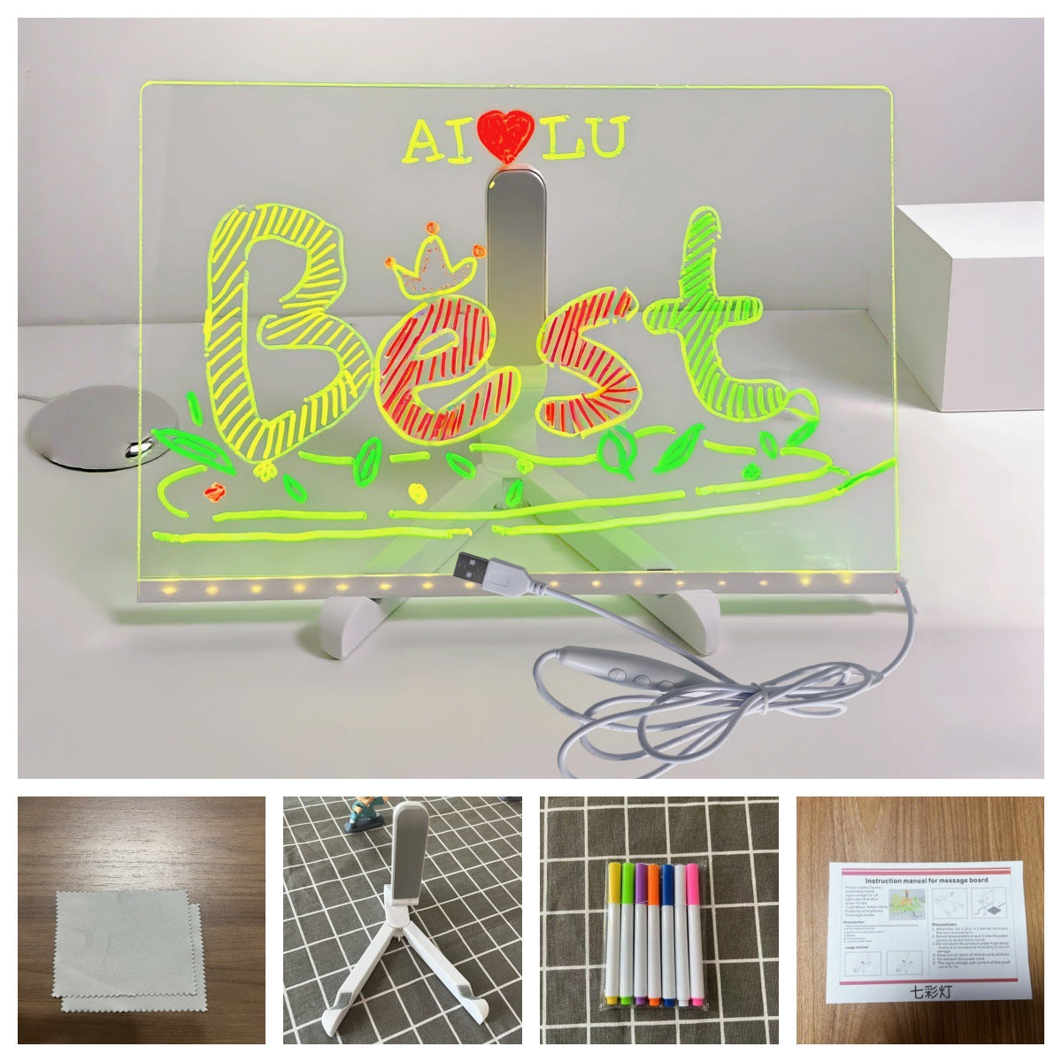 Transparent Luminous Acrylic Writing Light Board