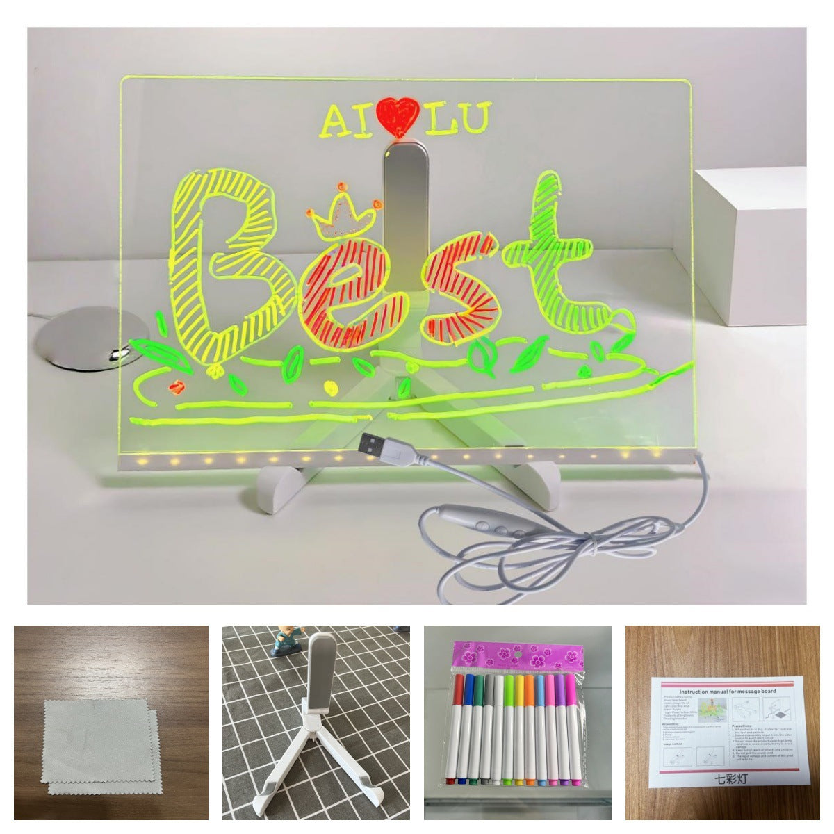 Transparent Luminous Acrylic Writing Light Board